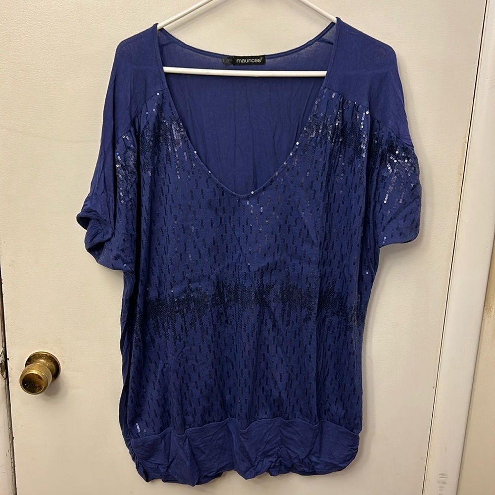 Maurice’s Women’s Top Blue/Sequin Size 1